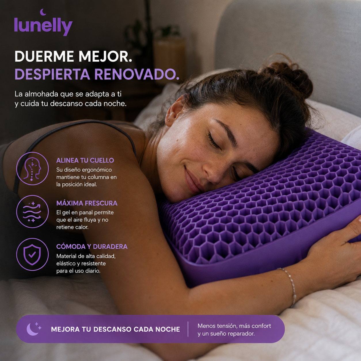 Lunelly™ Almohada Ergonómica Refrescante