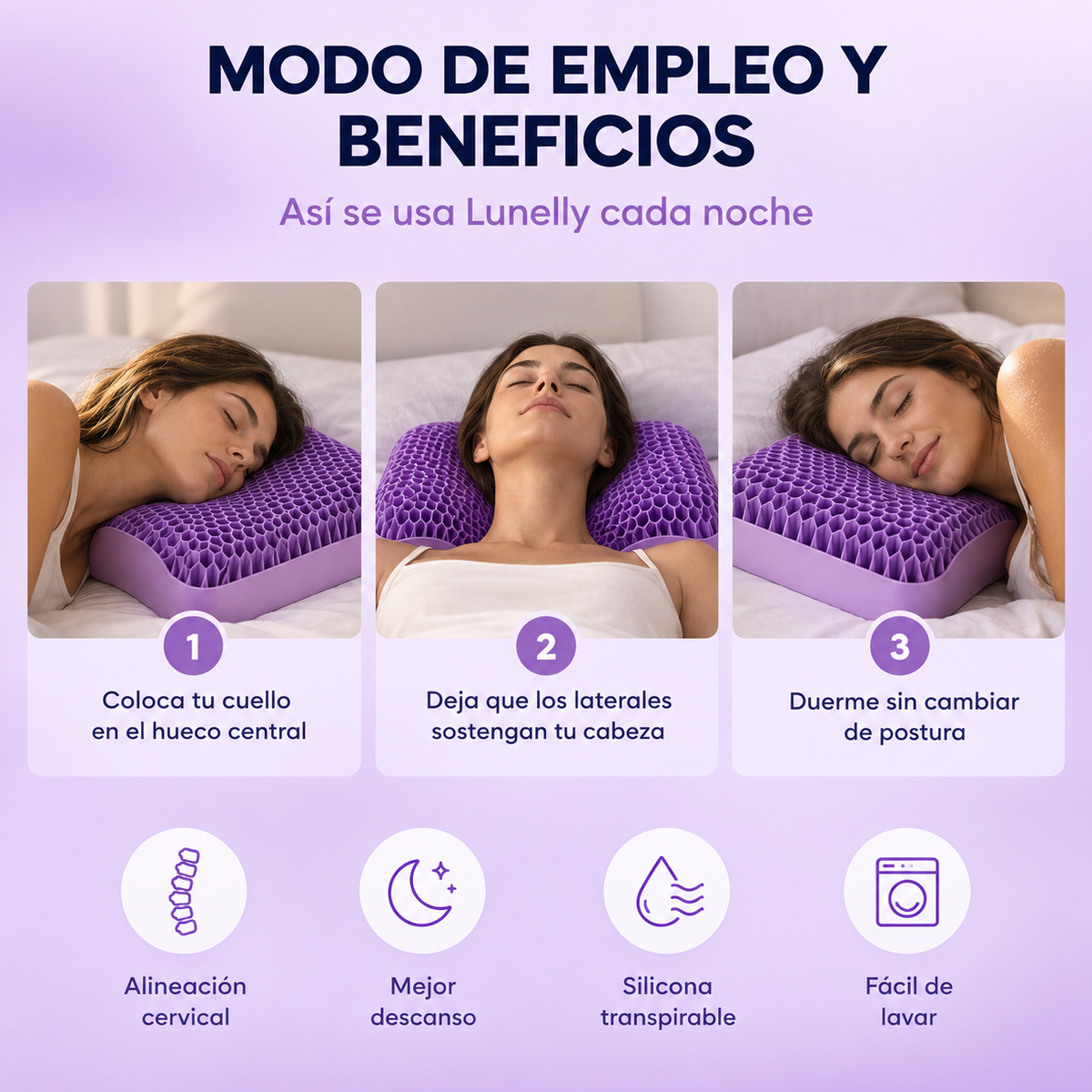 Lunelly™ Almohada Ergonómica Refrescante